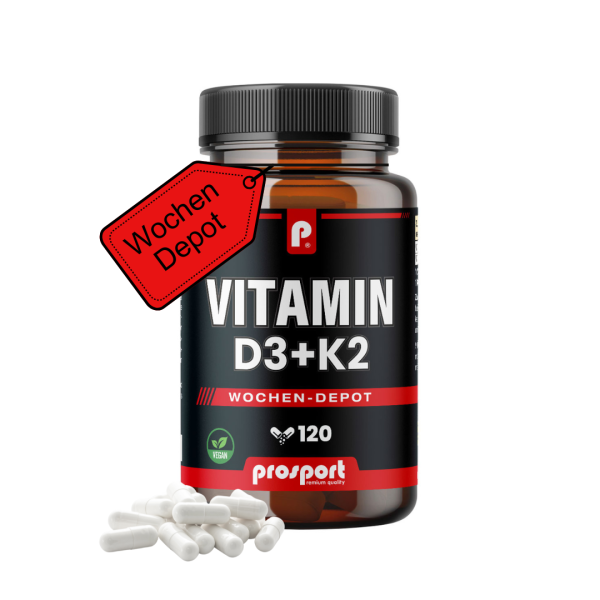 Prosport Vitamin D3+K2, 120 Kapseln, 62,4g - Vegan